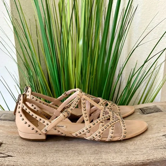 Miu Miu Studded Sandals - Picture 3 of 10